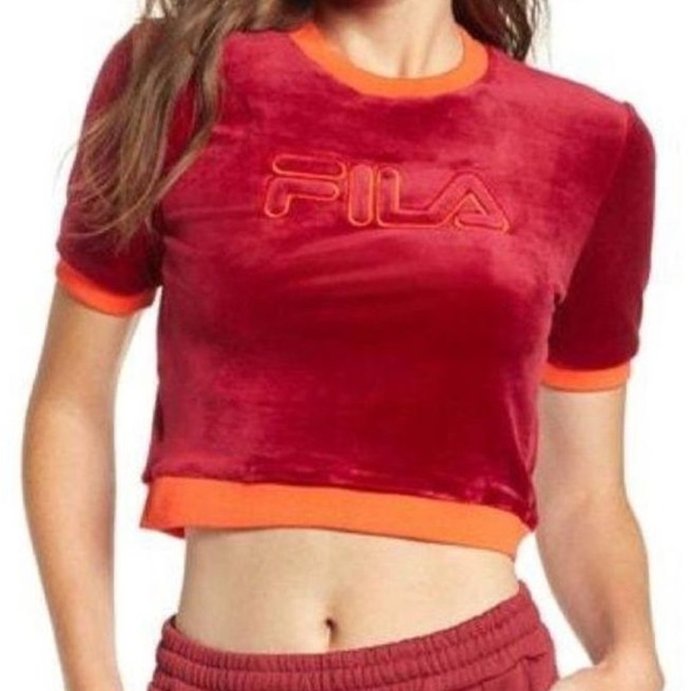 FILA Women’s Crop Velour Top Size S Used